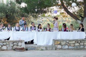 Giving a toast to the newlyweds