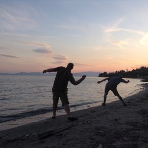 Skipping rocks in the Aegean Sea